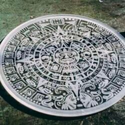 Aztec calendar crystal grid board | Terra Spirit | Spiritual | Laser cut | Handcrafted
