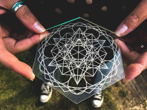 Crystal grid Metatron's cube clear acrylic | Terra Spirit | Spiritual | Laser cut | Handcrafted