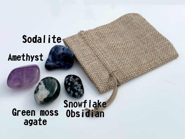 Crystal intention pouch to calm anxiety | Terra Spirit | Spiritual | Laser cut | Handcrafted