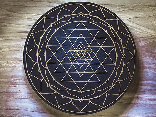 Sri Yantra crystal grid | Terra Spirit | Spiritual | Laser cut | Handcrafted