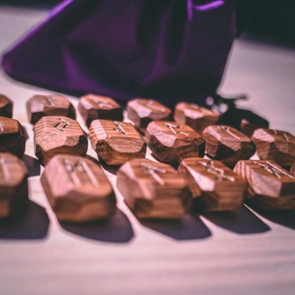 Handcrafted Elder Futhark Rune Set | Oak Runes + Bag - Image 3