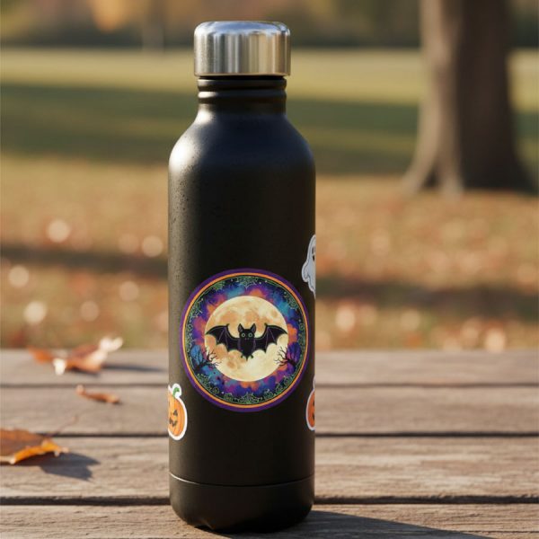 Halloween Bat Sticker – Spooky Full Moon Design 10 - Image 3